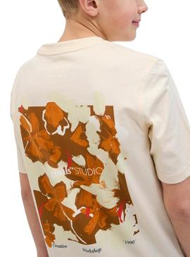 Camiseta Jack And Jones Varenna Pintada bege Criança