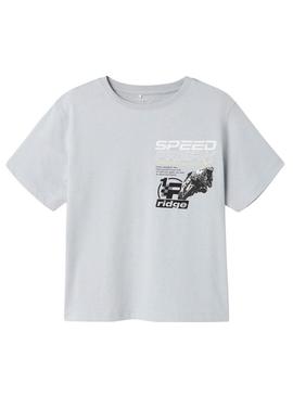 Camisa Name It Hold regular cinza para menino