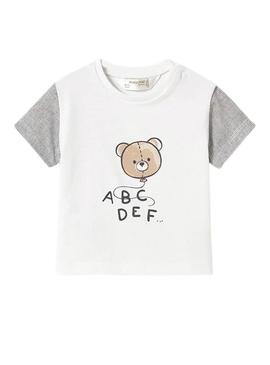 Camiseta Mayoral fantasia Urso branco para Bebê.
