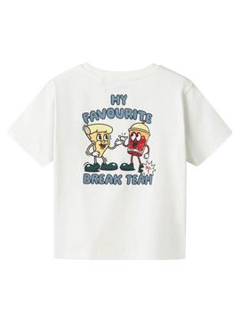 Camisa Name It David Regular branca para criança.