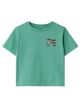 Camisa Name It David Regular verde para menino.