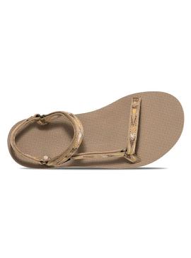 Sandálias Teva Original Universal Slim bege para mulher.