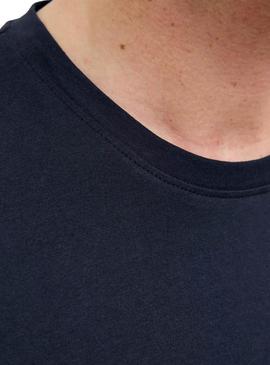 Camiseta Jack and Jones Verner azul marinho para homem.