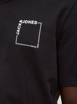 Camiseta Jack and Jones Verner preta para homem.