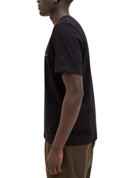 Camiseta Jack and Jones Verner preta para homem.