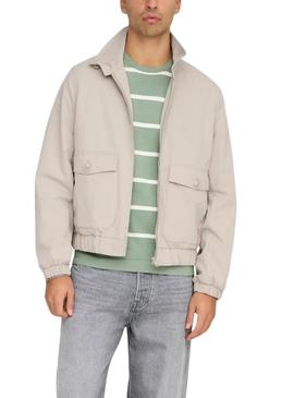 Casaco o casaco Only and Sons Ron bege para homem.