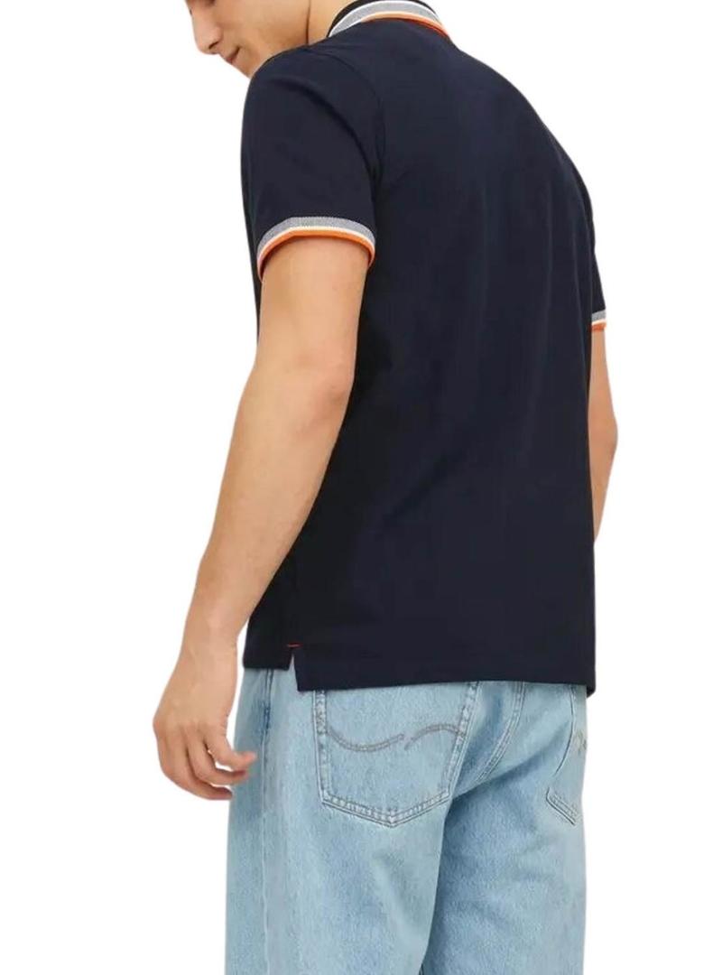 Camisa Polo Jack and Jones azul marinho para homem