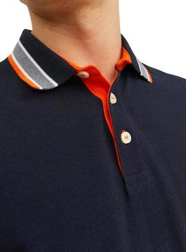 Camisa Polo Jack and Jones azul marinho para homem