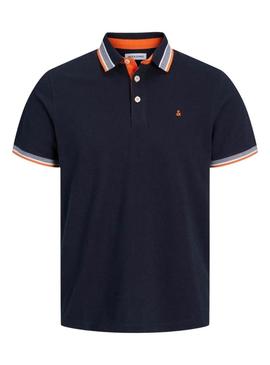 Camisa Polo Jack and Jones azul marinho para homem