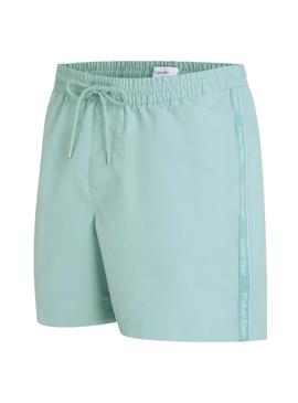  Fato de banho Calvin Klein com fita logo turquesa para homem