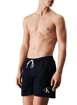 Calção de banho Calvin Klein Monograma marinho para homem
