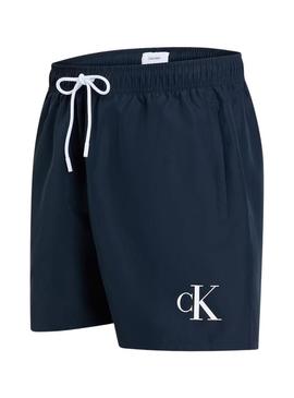 Calção de banho Calvin Klein Monograma marinho para homem
