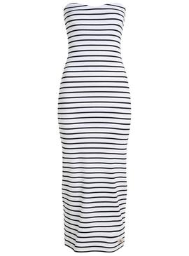 Vestido Calvin Klein Rib listrado midi para mulher.