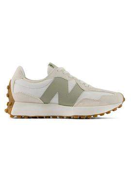 Sneakers  New Balance 327 branco e verde para mulher.
