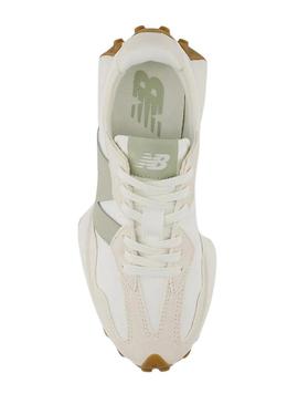 Sneakers  New Balance 327 branco e verde para mulher.