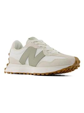 Sneakers  New Balance 327 branco e verde para mulher.