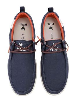 Sapatos Walkin Pitas Wallabi Biarritz marinho para homem.