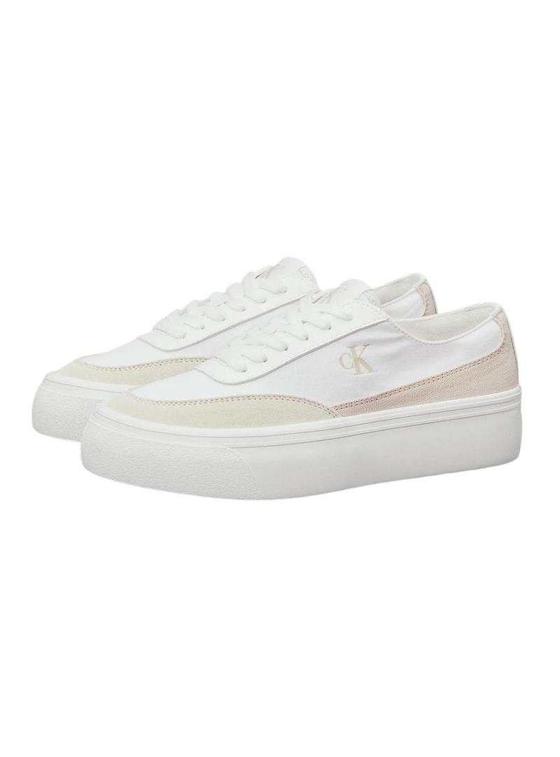 Sneakers  Calvin Klein com plataforma branca para mulher.