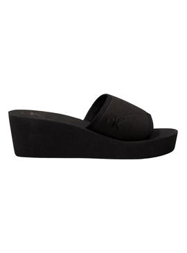Chinelo plataforma preto Calvin Klein para mulher