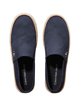 Alpargatas Calvin Klein de lona marinha para homens.