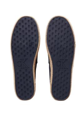 Alpargatas Calvin Klein de lona marinha para homens.