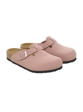 Tamancos Birkenstock Tokio rosa para menina.