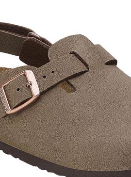 Tamancos Birkenstock Tokio marrom para criança.