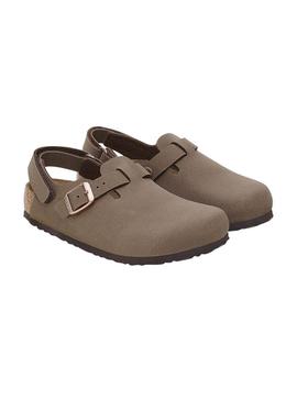 Tamancos Birkenstock Tokio marrom para criança.