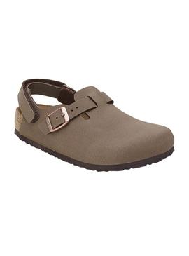 Tamancos Birkenstock Tokio marrom para criança.