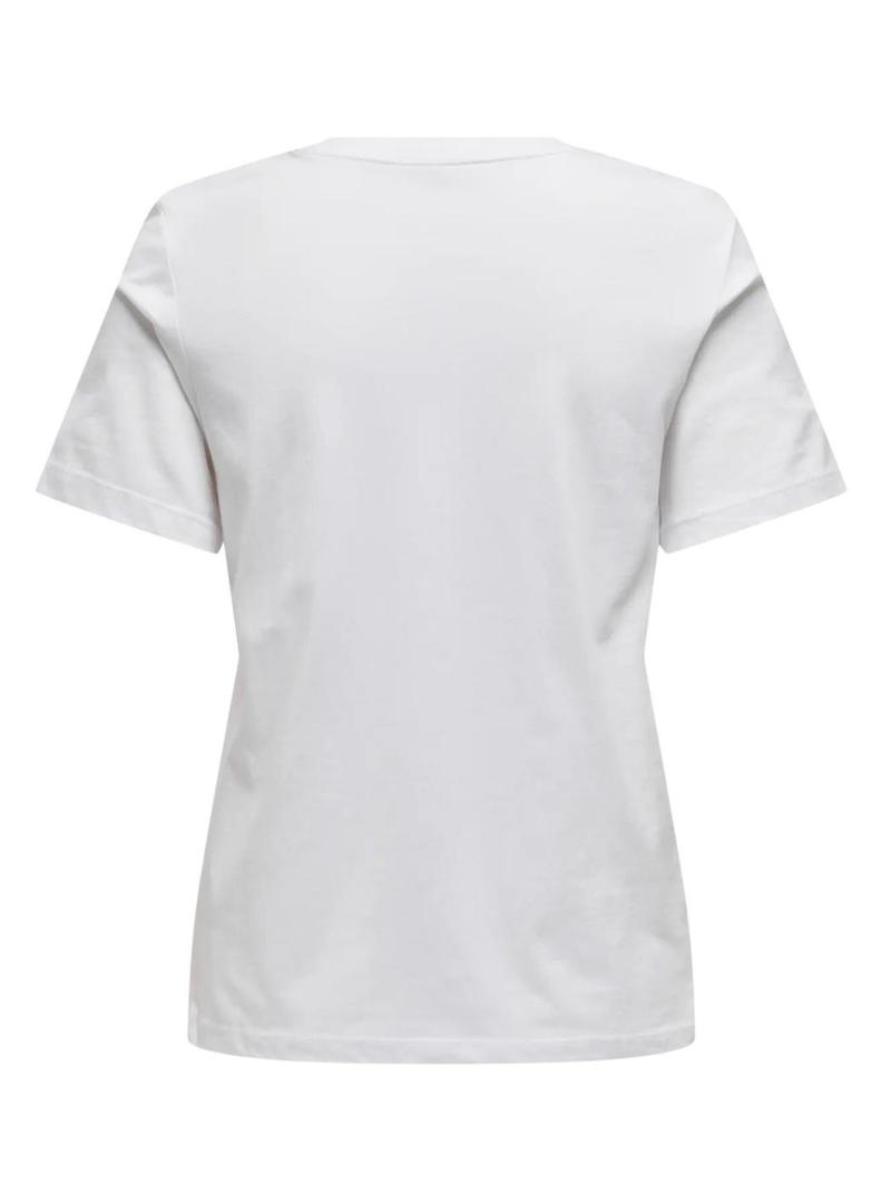 Camiseta Only Henny branca para mulher.