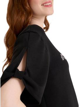 Camiseta Naf Naf Logo Print preta para mulher