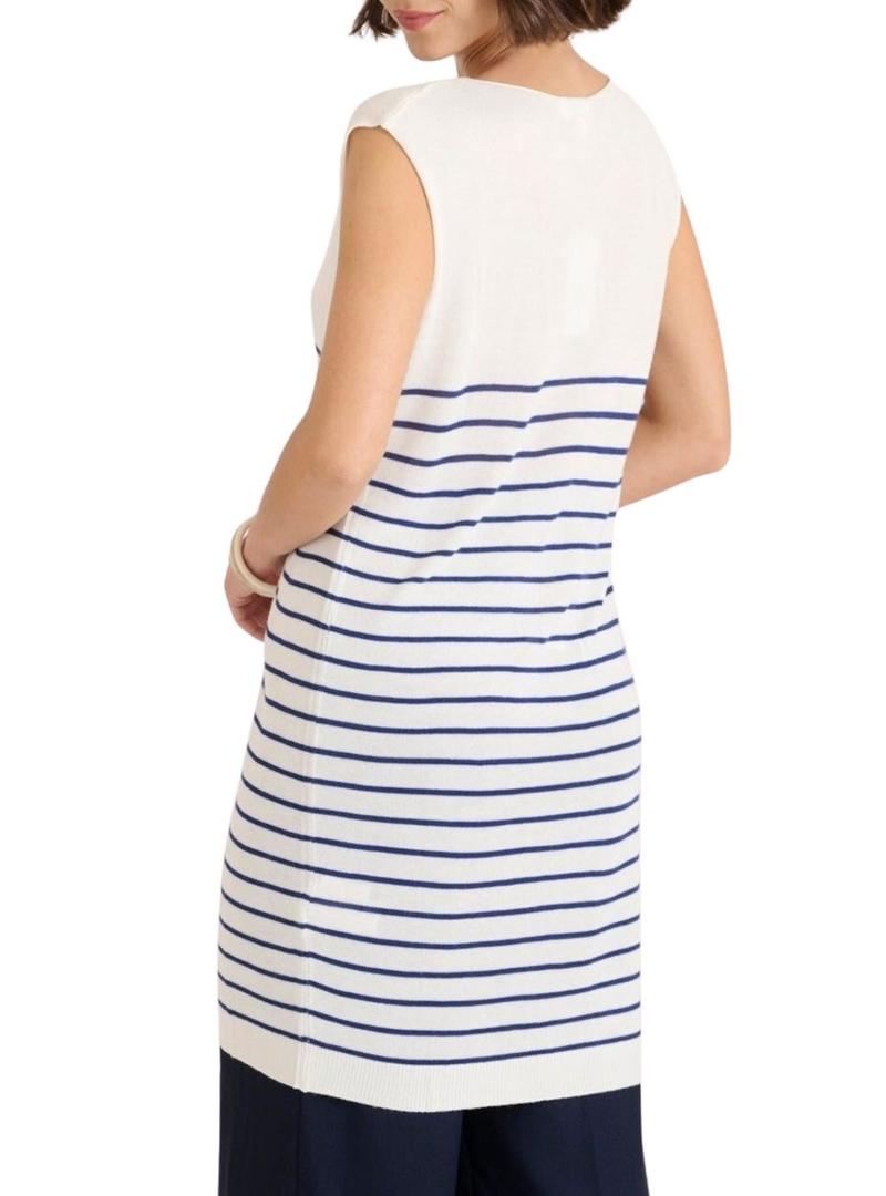 Colete comprido Naf Naf às riscas marinheiro para mulher.