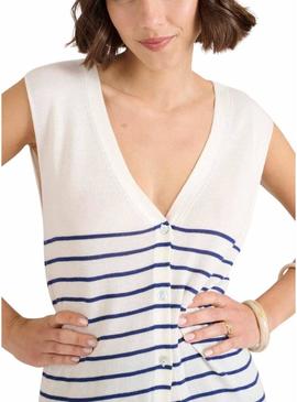 Colete comprido Naf Naf às riscas marinheiro para mulher.