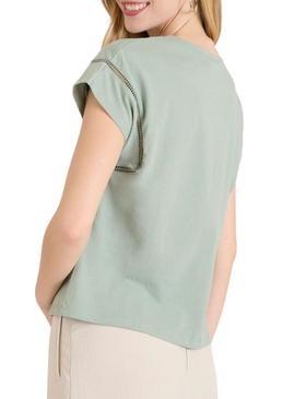 Camiseta Naf Naf Shara verde para mulher.
