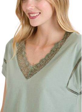 Camiseta Naf Naf Shara verde para mulher.