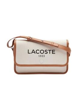 Bolsa Lacoste Jacquard Heritage bege para mulher