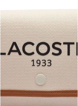 Bolsa Lacoste Jacquard Heritage bege para mulher
