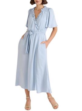 Vestido Naf Naf Popy azul céu para mulher