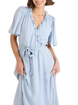 Vestido Naf Naf Popy azul céu para mulher