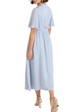 Vestido Naf Naf Popy azul céu para mulher