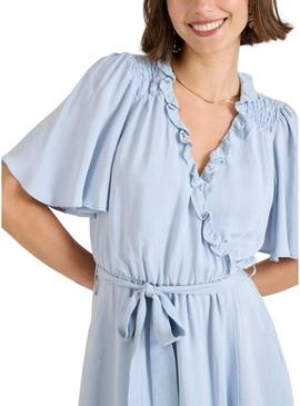 Vestido Naf Naf Popy azul céu para mulher