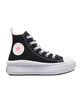 Tênis Converse Chuck Taylor Move preto para meninas.