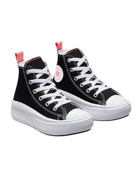 Tênis Converse Chuck Taylor Move preto para meninas.