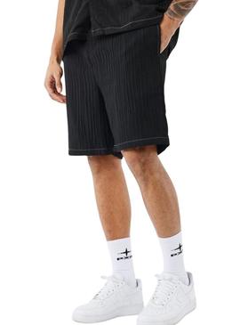Bermuda Projeto  X Paris plissado preto para homem.