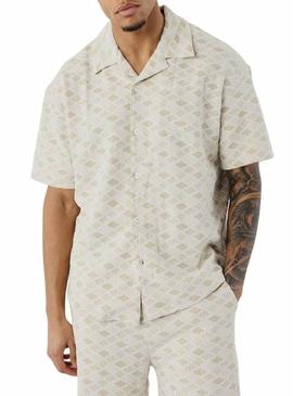 Camisa Project x Paris em tecido texturizado para homem bege.