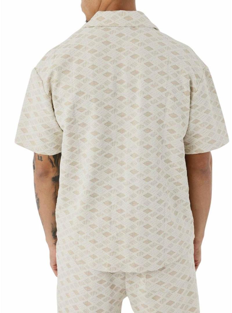 Camisa Project x Paris em tecido texturizado para homem bege.