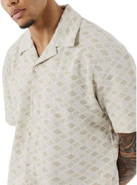 Camisa Project x Paris em tecido texturizado para homem bege.