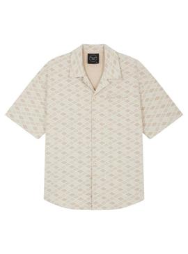 Camisa Project x Paris em tecido texturizado para homem bege.