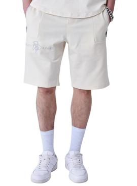 Bermuda Projeto X Paris banda com logotipo bege para homem.