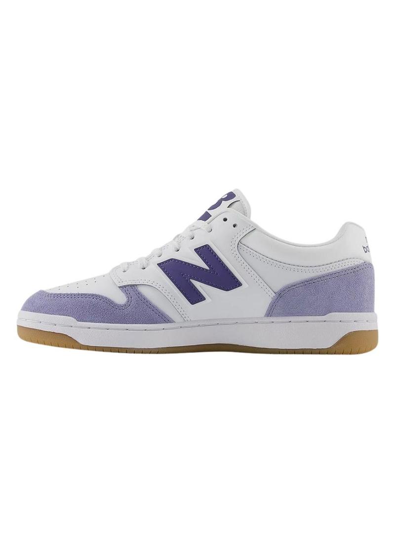 Sneakers New Balance BB480 branco e malva para homem